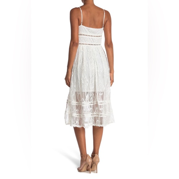 NSR Crochet Lace Midi Dress In White / Black - Size Small - NWT - Picture 2 of 6